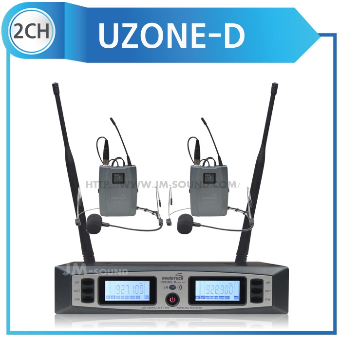 UZONE-D /헤드마이크(블랙)+헤드마이크(블랙)900MHz,PLL-48CH,가변형,배터리잔량표시,2채널,충전기별도구매