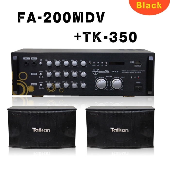 FA-200MDV+TK-350/1조2개,DVD,USB,마이크1,2,AUX,300와트,스피커1조2개