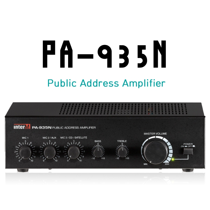 PA-935N /마이크3개,AUX,CD,SATELLlTE신호,전화 입력,음색조절,35와트