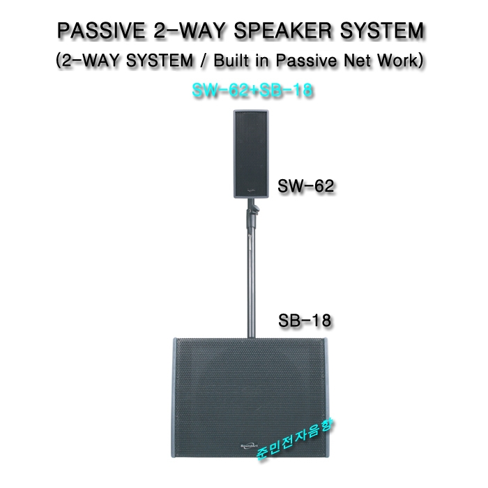 SW-62+SB-18 PASSIVE 2-WAY SPEAKER SYSTEM 600와트