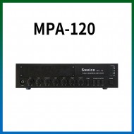MPA-120/마이크1,2,3/마이크1뮤트기능/AUX1,2/라인출력/챠임/3회로셀렉터/AC,DC24V겸용/120와트